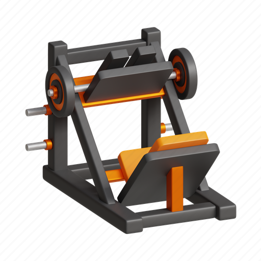 Leg, press, fitness, gym, exercise, workout, machine 3D illustration - Download on Iconfinder
