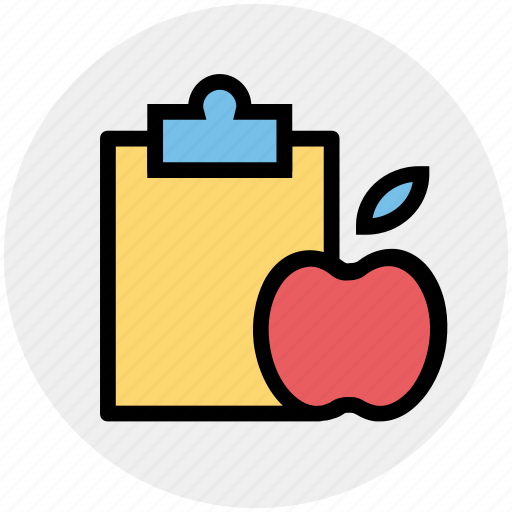 Apple, clipboard, diet chart, diet plan, fitness, healthy diet, list icon - Download on Iconfinder