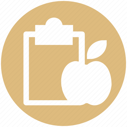 Apple, clipboard, diet chart, diet plan, fitness, healthy diet, list icon - Download on Iconfinder