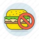 burgers, no, forbidden, prohibition, hamburgers, fast food
