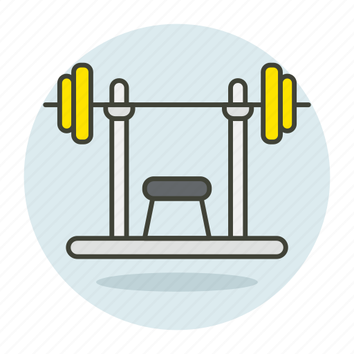 Bench press, weight barbell, machine, exercise, equipment, gym icon - Download on Iconfinder