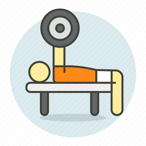 Bench press, weight lifting, barbell, halteres, weight, gym, lying icon - Download on Iconfinder