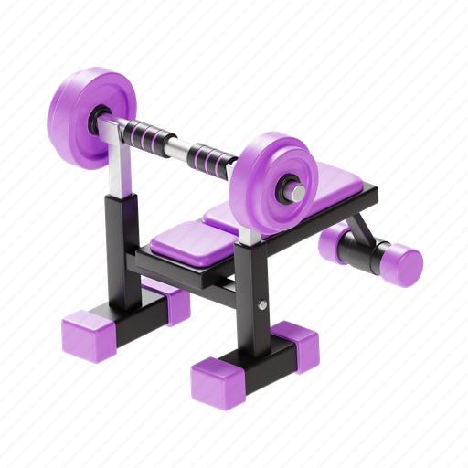 Bench press, gym, fitness, exercise, workout, weight, equipment 3D illustration - Download on Iconfinder