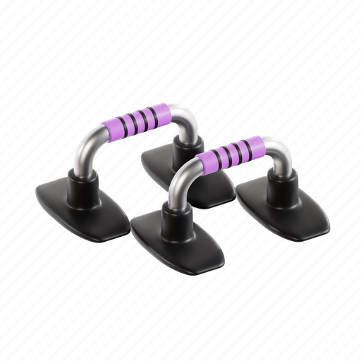 Push up bar, exercise, gym, push-up, grip, fitness, fitness-equipment 3D illustration - Download on Iconfinder
