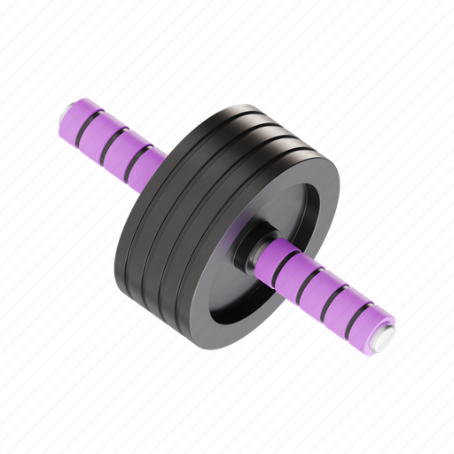 Ab wheel roller, gym, workout, fitness, gym equipment, sport, training 3D illustration - Download on Iconfinder