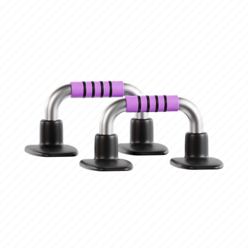 Push up bar, exercise, gym, push-up, grip, fitness, fitness-equipment 3D illustration - Download on Iconfinder