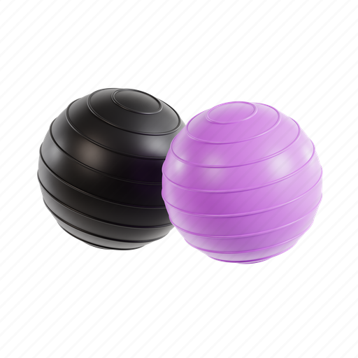 Yoga balls, fitness-ball, gym, exercise, workout, training, fitness 3D illustration - Download on Iconfinder