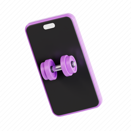 Gym app, fitness-app, fitness, exercise, smartphone, workout, dumbbell 3D illustration - Download on Iconfinder