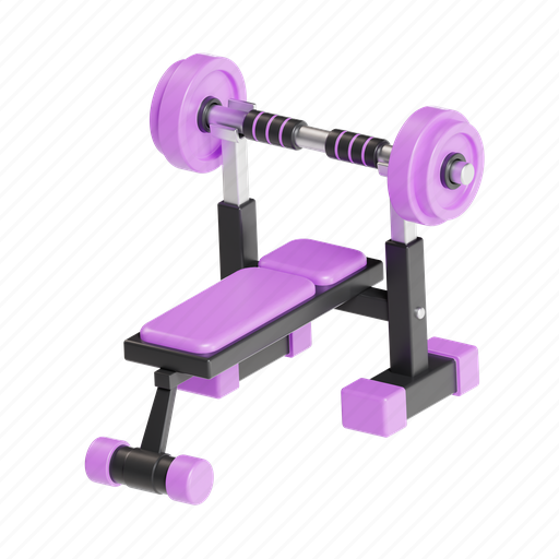 Bench press, gym, fitness, exercise, workout, weight, equipment 3D illustration - Download on Iconfinder