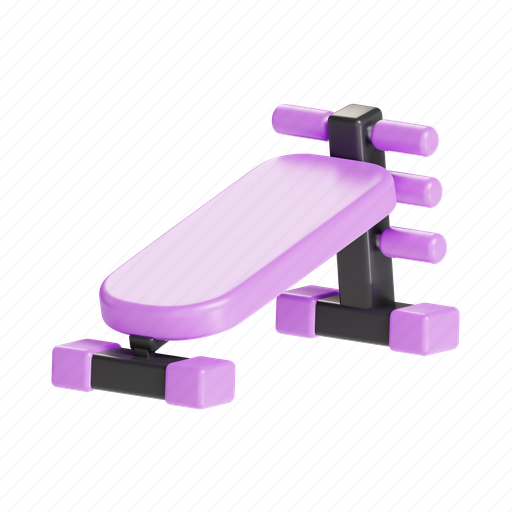 Sit up bench, gym, exercise, workout, fitness, fitness-equipment, fitness-tool 3D illustration - Download on Iconfinder