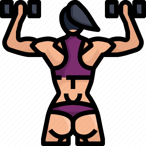 Exercise, fitness, gym, sports, weightlifting, woman icon - Download on Iconfinder
