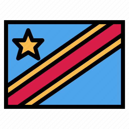 Democratic, republic, of, congo, flag, nation, world icon - Download on Iconfinder