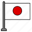flag, country, japan 