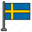 flag, country, sweden 