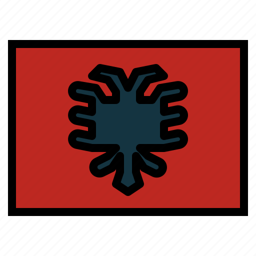 Albania, flag, nation, world, country icon - Download on Iconfinder