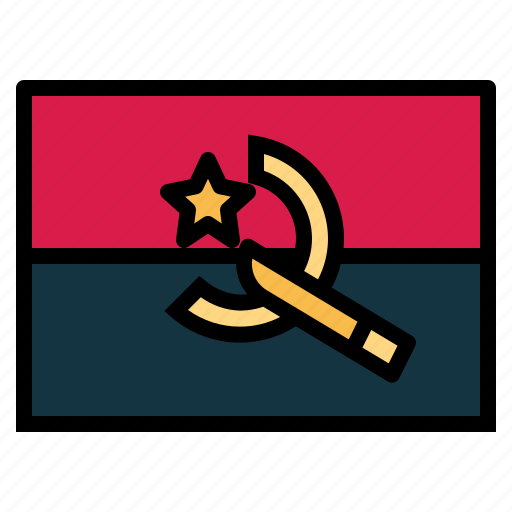 Angola, flag, nation, world, country icon - Download on Iconfinder