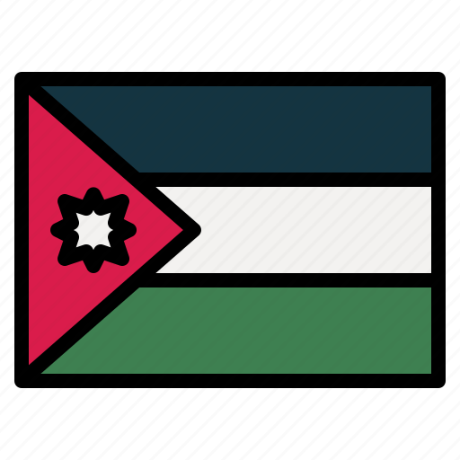 Jordan, flag, nation, world, country, planet icon - Download on Iconfinder
