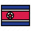 korea, north, flag, nation, world, country