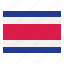 costa, rica, flag, nation, world, country 