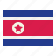 korea, north, flag, nation, world, country 