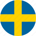 circle, country, flag, national, sverige, sweden, swedish