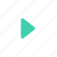 arrow, green, left, play, video 