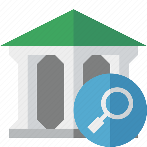 Bank, banking, building, business, finance, money, search icon - Download on Iconfinder