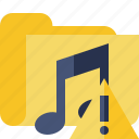 audio, folder, media, music, songs, warning