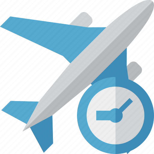 Airplane, clock, flight, plane, transport, travel icon - Download on Iconfinder