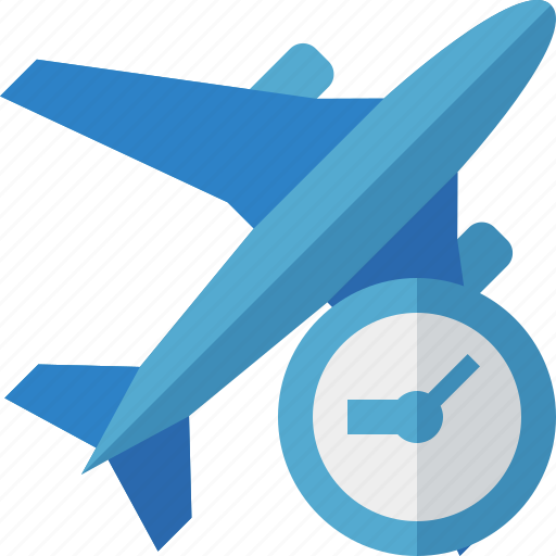 Airplane, clock, flight, plane, transport, travel icon - Download on Iconfinder