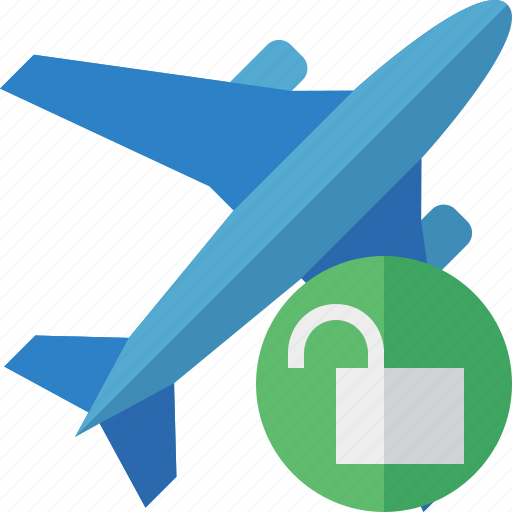 Airplane, flight, plane, transport, travel, unlock icon - Download on Iconfinder