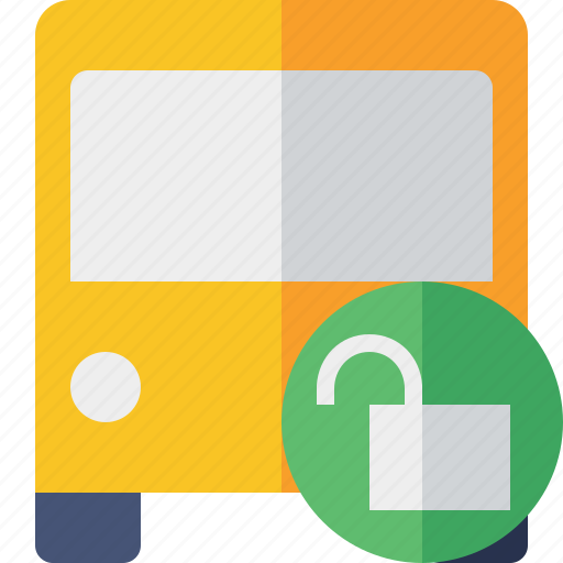 Bus, public, transport, transportation, travel, unlock, vehicle icon - Download on Iconfinder