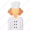 chef, woman, baker, cuisiner, avatar 
