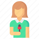 news, reporter, woman, avatar