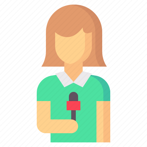 News, reporter, woman, avatar icon - Download on Iconfinder