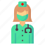 nurse, female, medical, assistant, avatar 