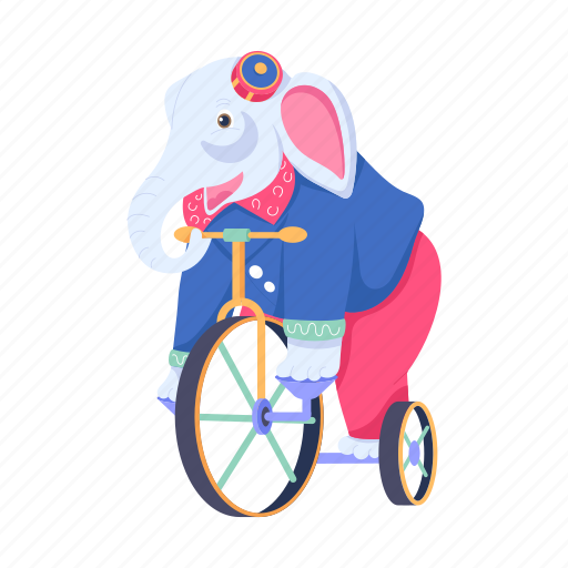 Elephant show, elephant cycling, elephant riding, circus elephant, circus animal icon - Download on Iconfinder