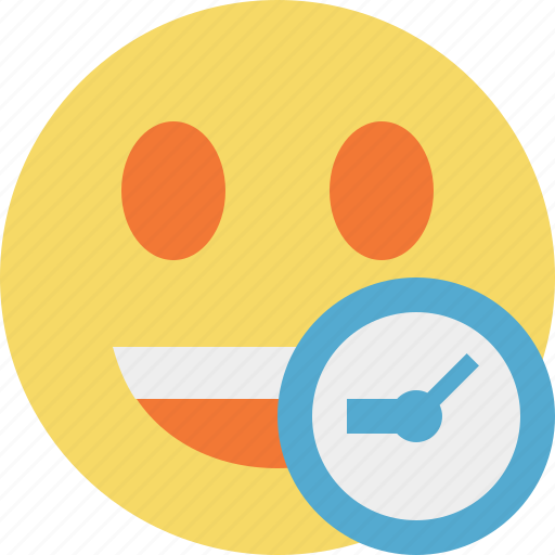 Clock, laugh, smile, emoticon, emotion, face icon - Download on Iconfinder