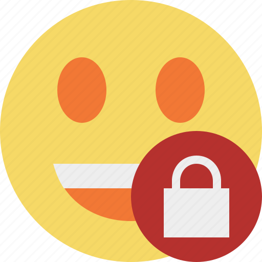 Laugh, lock, smile, emoticon, emotion, face icon - Download on Iconfinder