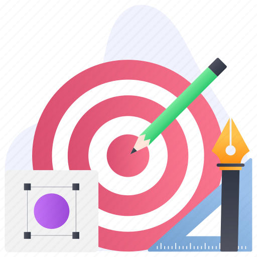 Creative target, target design, design tools, design aim, design objective icon - Download on Iconfinder