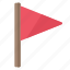 flag, rally, red, important, location, marker 