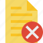 cancel, document, file, page, text 