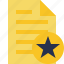 document, file, page, star, text 