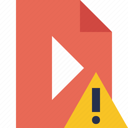 Document, file, movie, play, video, warning icon - Download on Iconfinder