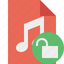 audio, document, file, music, unlock