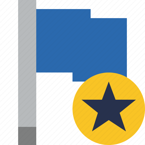 Blue, flag, location, marker, pin, point, star icon - Download on Iconfinder