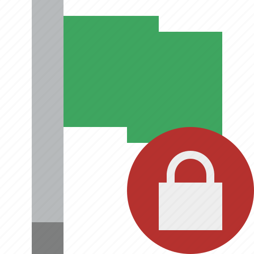 Flag, green, location, lock, marker, pin, point icon - Download on Iconfinder