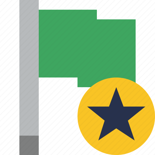 Flag, green, location, marker, pin, point, star icon - Download on Iconfinder