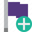 add, flag, location, marker, pin, point, purple