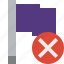 cancel, flag, location, marker, pin, point, purple 